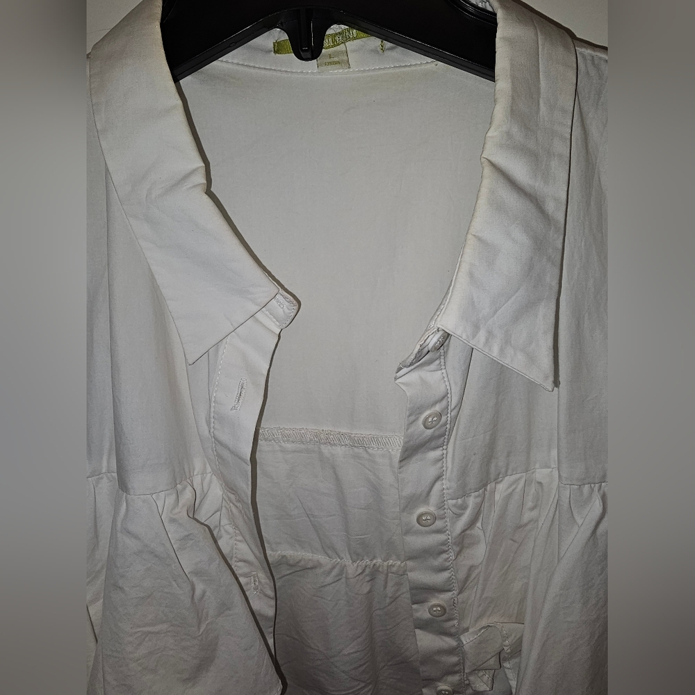 White Sleeveless Ruffle Top - Picture 3 of 5